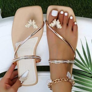 Butterfly flat sandals